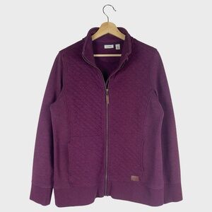 L.L Bean Quilted Plum Purple Full-Zip Fleece Jacket